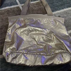 Lesportsac Gold Tote Bag with Shimmery Finish